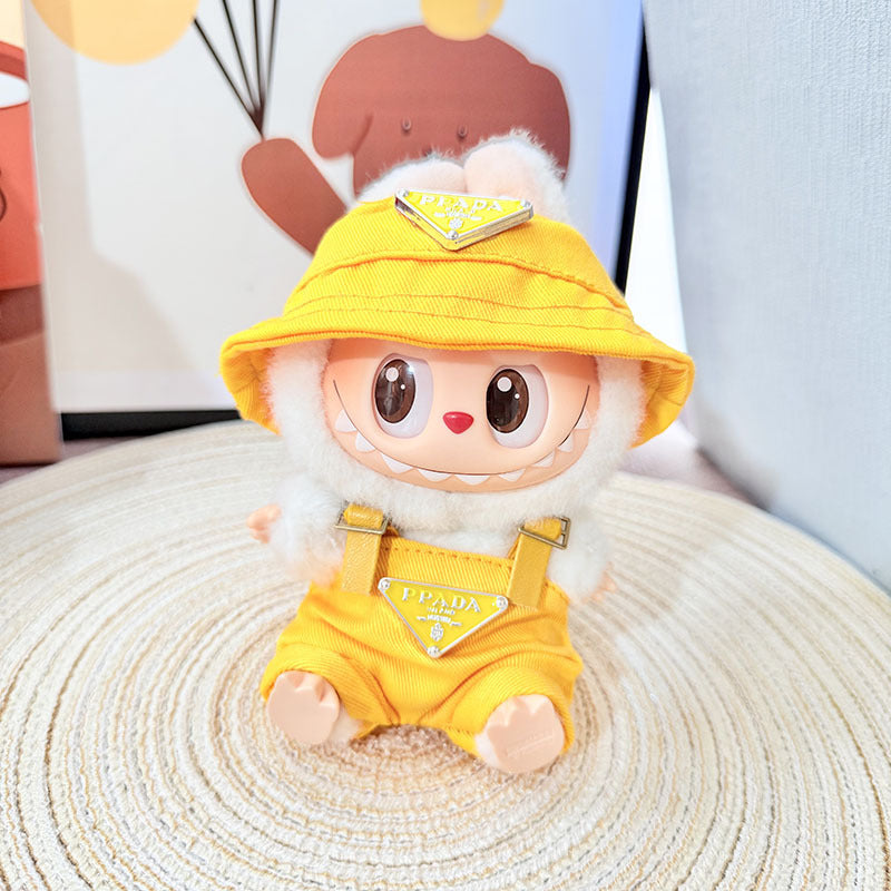 Only baby clothes] One, two and three generations of labubu labubu vinyl blind box pendant baby clothes brown pink GG suit